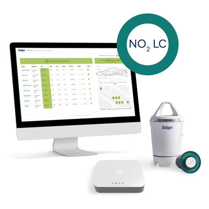 Dräger X-node System mit Gateway und NO2 LC Sensor