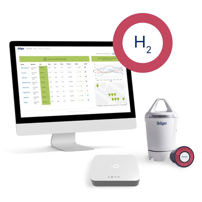 Dräger X-node System mit Gateway und H2 Sensor