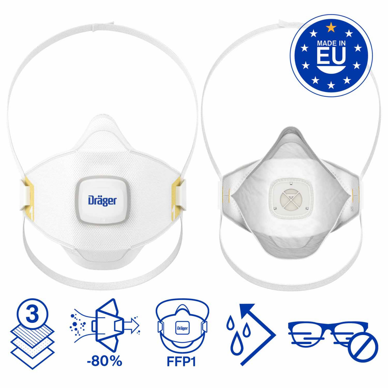 Maschera Antipolvere Dr&auml;ger X-plore 1910 V FFP1 - Monouso Per Cantieri, Fai Da Te E Giardinaggio